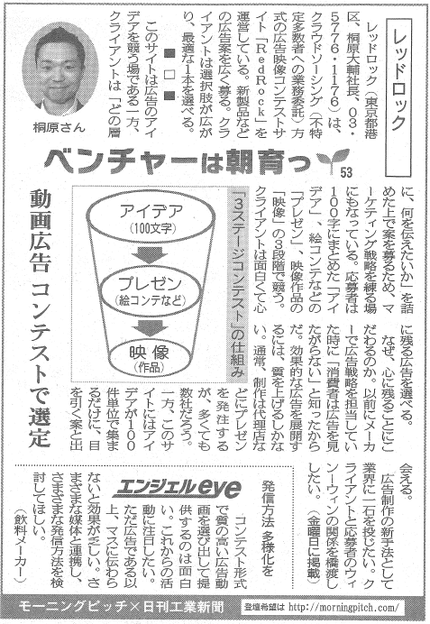 Morning Pitch登壇企業のレッドロックが日刊工業の連載に掲載されました