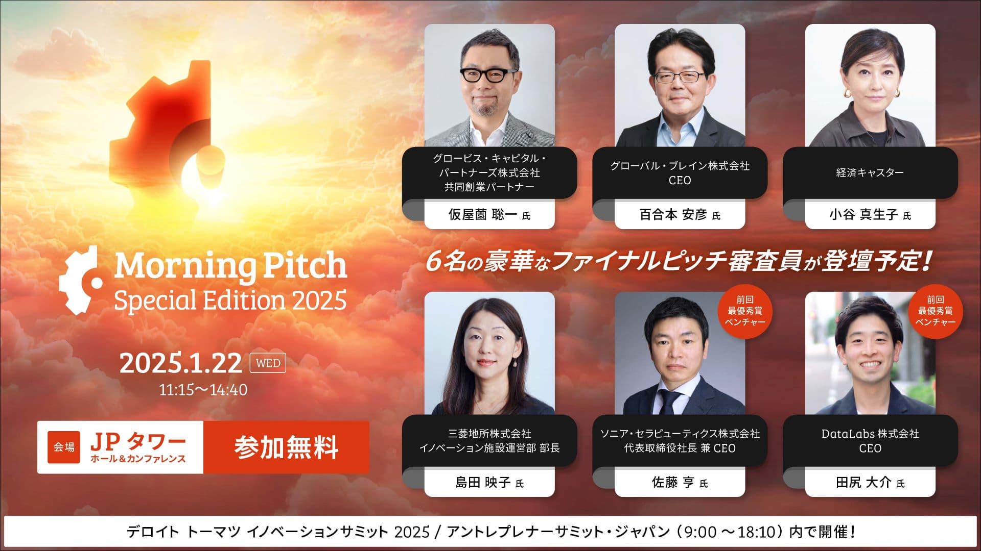 2025/1/22(水) Morning Pitch Special Edition 2025 審査員のご紹介