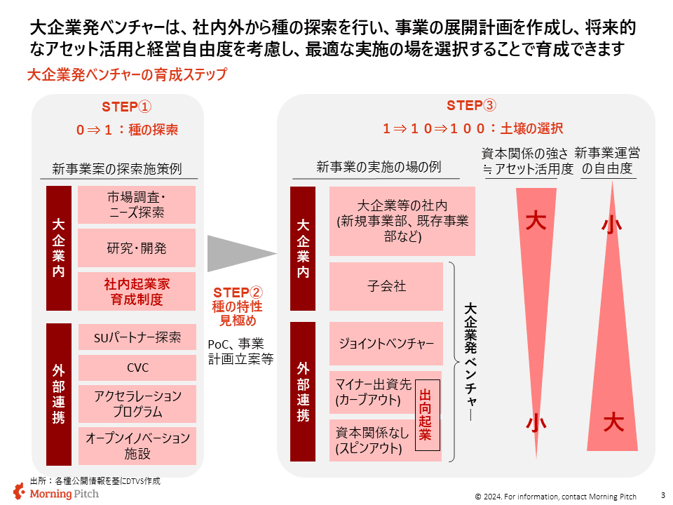 大企業発ベンチャーの育成ステップ