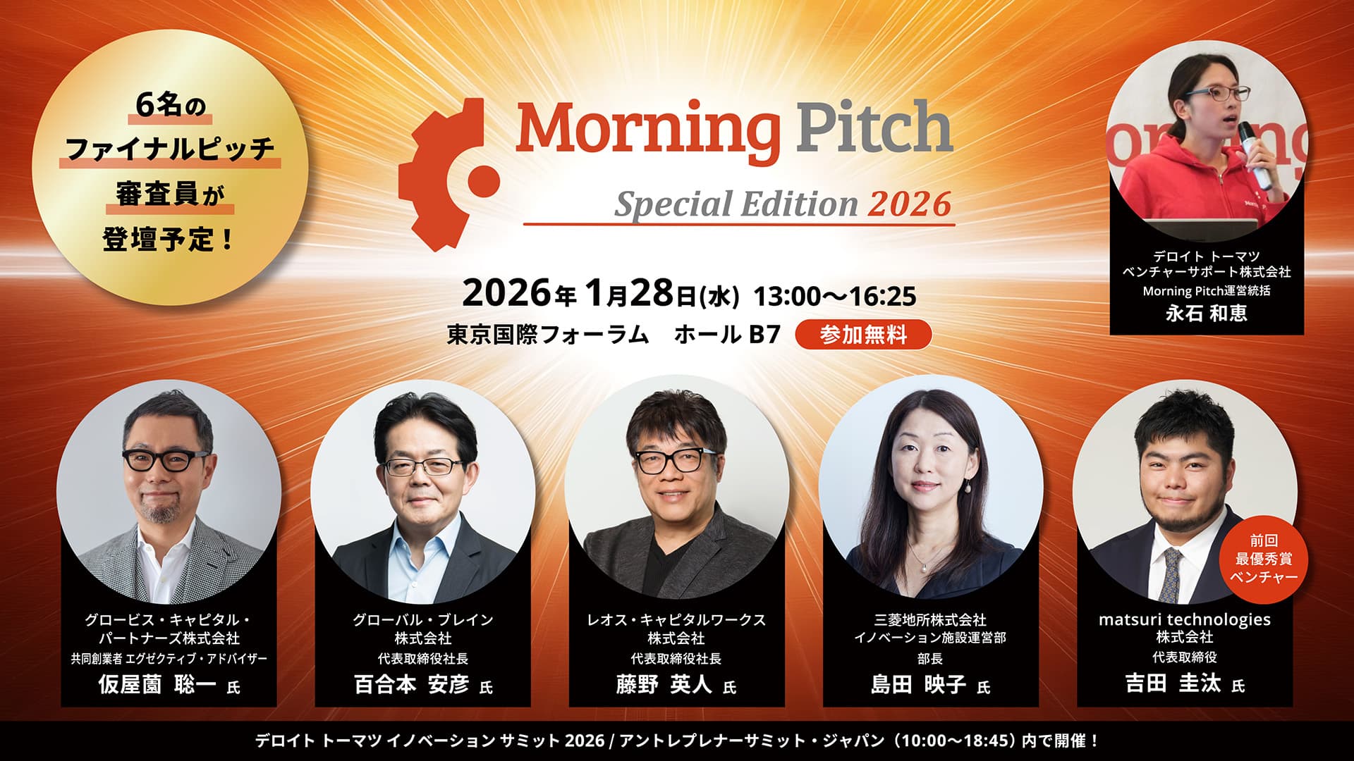 Morning Pitch Special Edition 2026 審査員バナー